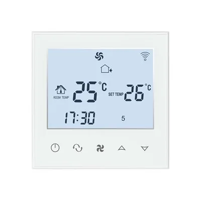 White Screen 2 Pipe och 4 Pipe Fan Coil Termostat TDS21-AC